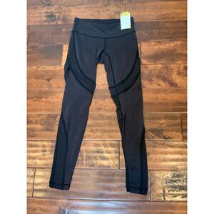 Lululemon Black Conduit Tight Pinstripe Luxtreme Athletic Yoga Leggings, Size 6